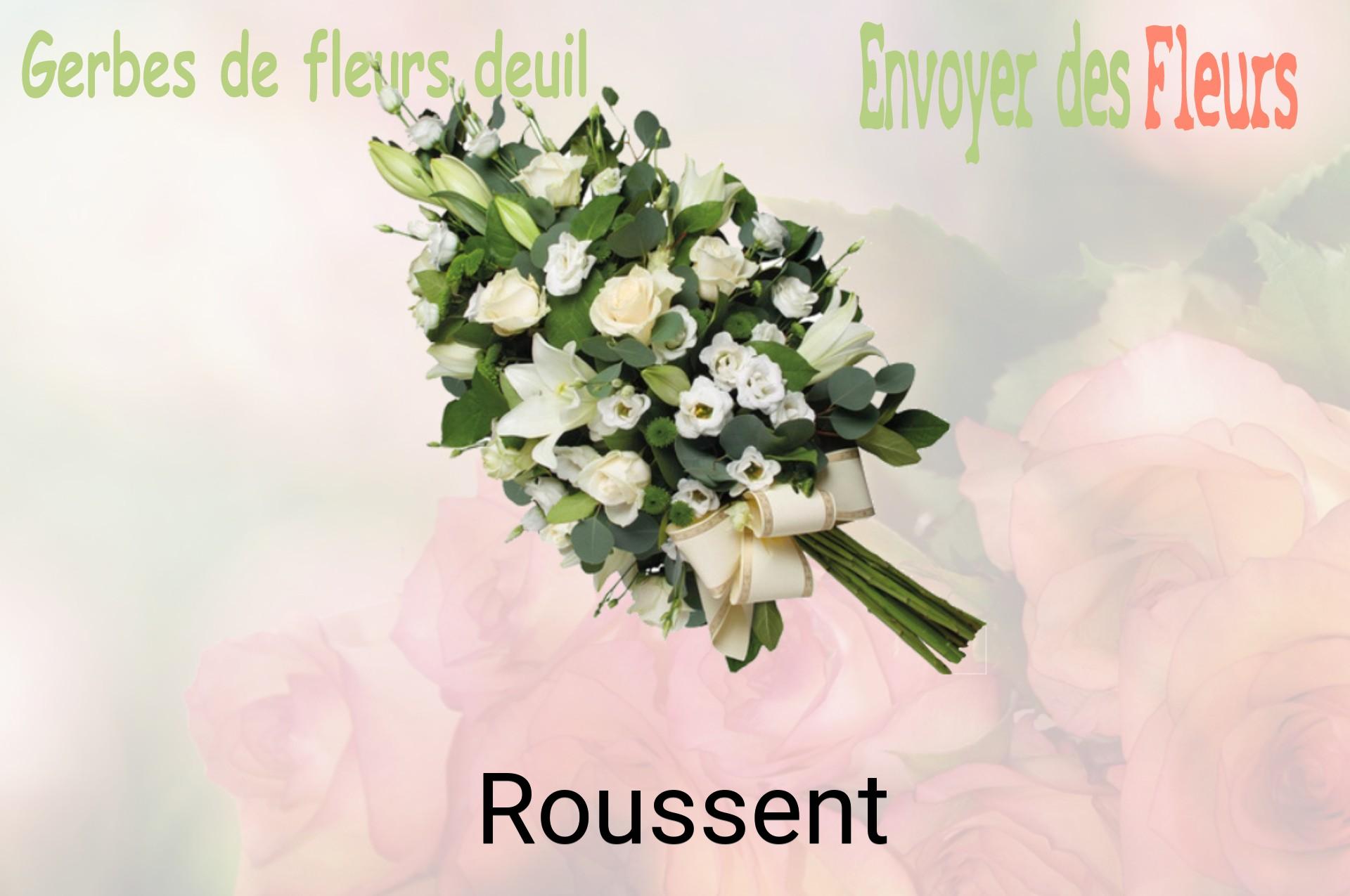 Gerbe de fleurs de deuil livrée à Roussent